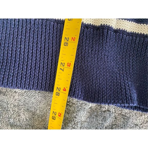 Lauren Ralph Lauren Navy White Striped Cable Knit Sweater Sz 2X - Picture 6 of 7